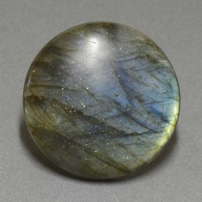 33.25 ct Multicolor Labradorite Stone, Natural Labradorite in Round Cabochon Shape for Sale
