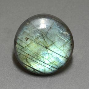 Многоцветный Лабрадорит Камень - 29.1ct Круглый Кабошон (ID: 505197)
