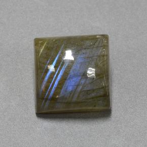 14ct Square Cabochon Blue-Sheen Gray Labradorite Gem for sale 14ct Square Cabochon Blue-Sheen Gray Labradorite Gem (ID: 505262)