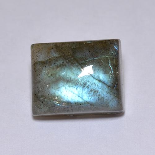 5.22 ct Multicolor Labradorite Stone, Natural Labradorite in Baguette Cabochon Shape for Sale