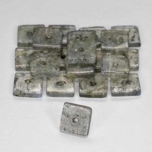 Multicolor Labradorita Gema - 0.3ct Rondelle cuadrada perforada (ID: 571268)