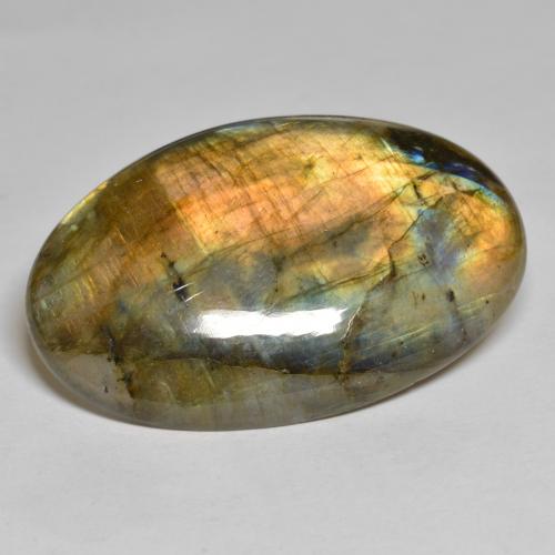 Multicolore Labradorite Gem - 46.2ct Ovale cabochon (ID: 577834)