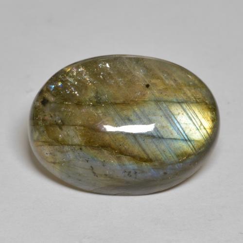Multicolor Labradorite Gem - 20ct Oval Cabochon (ID: 577837)