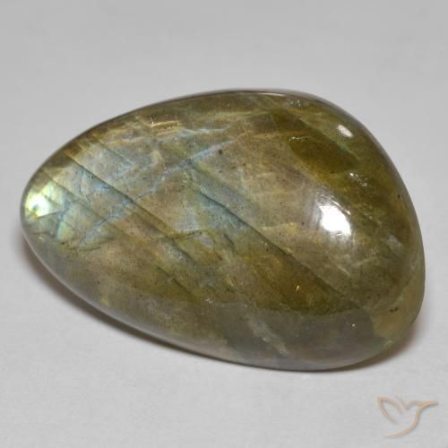 25,3x16,5 mm fancy-schliff mehrfarbiger Labradorit aus Madagaskar, Gewicht von 25,09 ct, natürlicher Edelstein in Opaque Reinheit, 1 Stück fancy-schliff Labradorit - Farbe: Mehrfarbig, Mohs-Härte von 6 - 6,5, Photo A