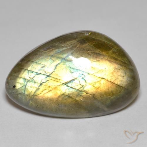 25.09 ct Multicolor Labradorite Stone, Natural Labradorite in Fancy Cabochon Shape for Sale