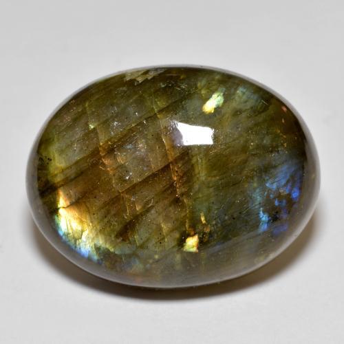 Multicolor Labradorite Gem - 25.8ct Oval Cabochon (ID: 578176)