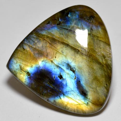 40.46 ct Multicolor Labradorite Gemstone, Labradorite Gem in Pear Cabochon Shape for Sale.