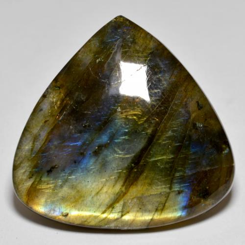 40.46 ct Multicolor Labradorite Stone, Natural Labradorite in Pear Cabochon Shape for Sale