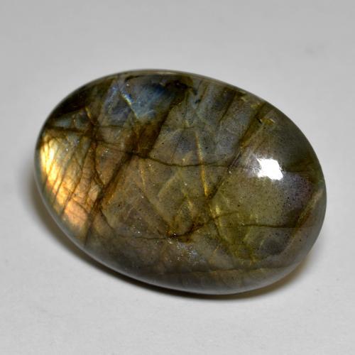 Multicolor Labradorite Gem - 23.6ct Oval Cabochon (ID: 578682)