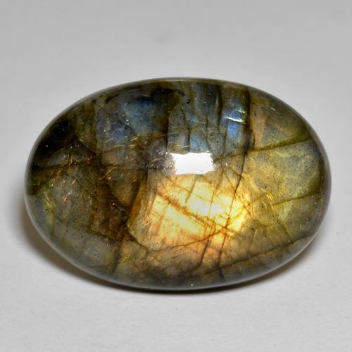 23.56 ct Multicolor Labradorite Stone, Natural Labradorite in Oval Cabochon Shape for Sale