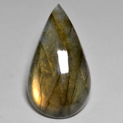 20.86 ct Multicolor Labradorite Stone, Natural Labradorite in Pear Cabochon Shape for Sale
