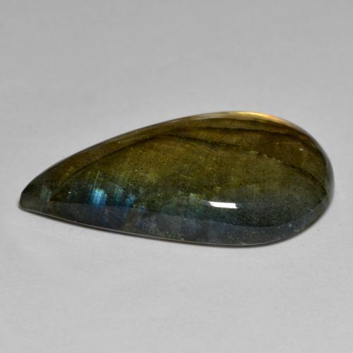 Labradorite Gemstone in 29.1 x 16.2 mm Size for Sale, Labradorite Stone in Multicolor Color