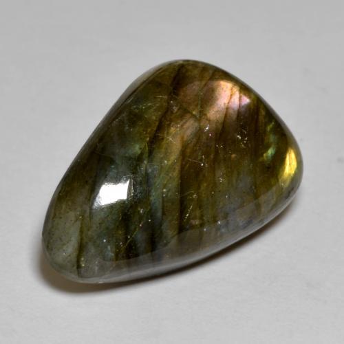 15.44 ct Multicolor Labradorite Stone, Natural Labradorite in Fancy Cabochon Shape for Sale