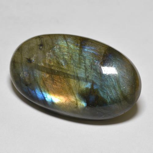 Multicolor Labradorita Gema - 32.5ct Cabujón Óvalo (ID: 586756)