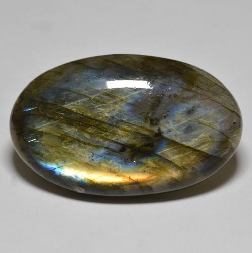 Multicolor Labradorite Gem - 76.9ct Oval Cabochon (ID: 586760)