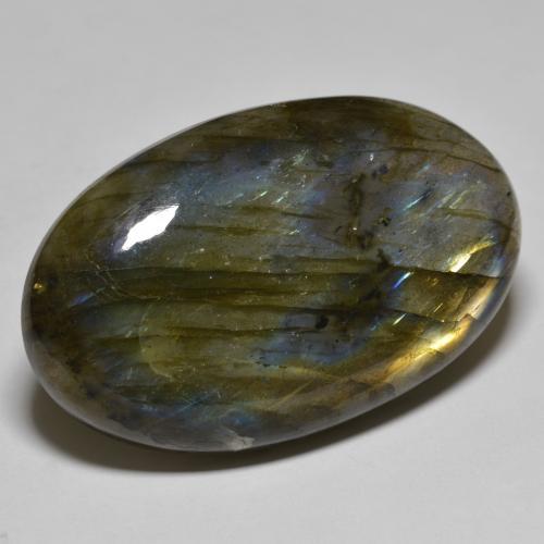 76.91 ct Multicolor Labradorite Stone, Natural Labradorite in Oval Cabochon Shape for Sale