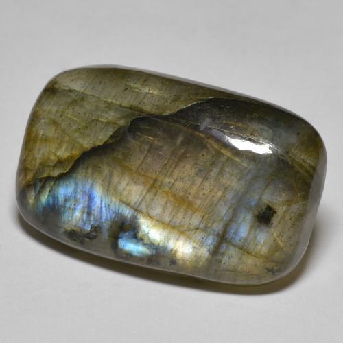 Multicolor Labradorite Gem - 26ct Cushion Cabochon (ID: 586766)