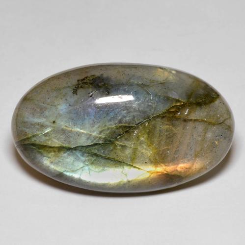 Mehrfarbig Labradorit Edelstein - 24.2ct Oval Cabochon (ID: 587132)
