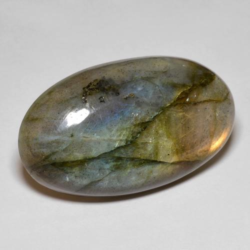 24.23 ct Multicolor Labradorite Stone, Natural Labradorite in Oval Cabochon Shape for Sale