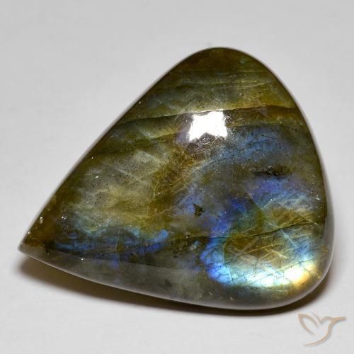 40.89ct Natural Multicolor Labradorite, Pear Shape, Opaque
