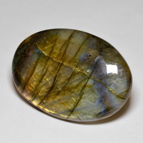 Multicolore Labradorite Gem - 93.9ct Ovale cabochon (ID: 587136)