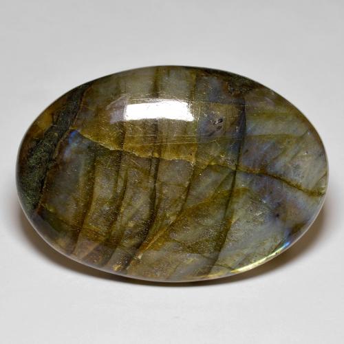 93.87 ct Multicolor Labradorite Stone, Natural Labradorite in Oval Cabochon Shape for Sale