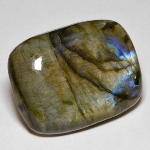 52.60 ct Multicolor Labradorite Stone, Natural Labradorite in Cushion Cabochon Shape for Sale