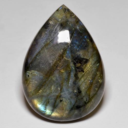 78.89 ct Multicolor Labradorite Stone, Natural Labradorite in Pear Cabochon Shape for Sale