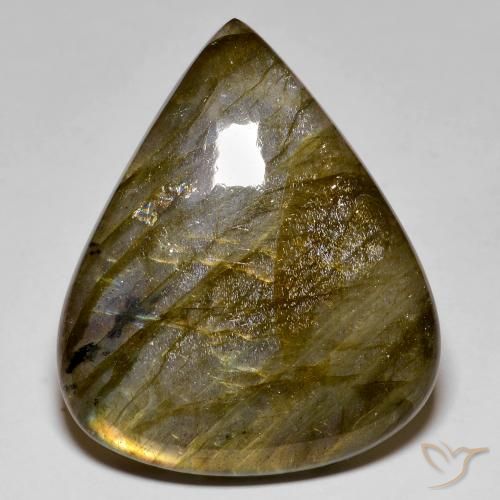 50.39 ct Multicolor Labradorite Stone, Natural Labradorite in Pear Cabochon Shape for Sale