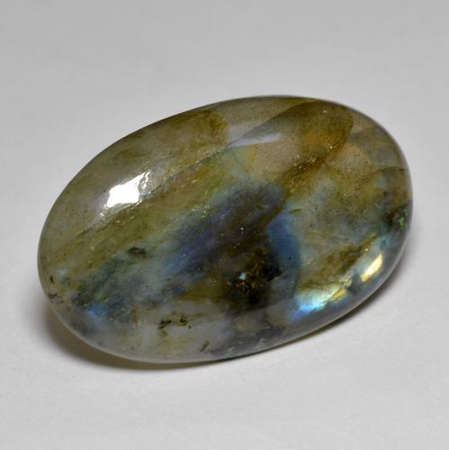 15.47 ct Multicolor Labradorite Stone, Natural Labradorite in Oval Cabochon Shape for Sale