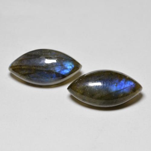 Multicolore Labradorite Gem - 5ct Cabochon taglio marquise (ID: 593582)