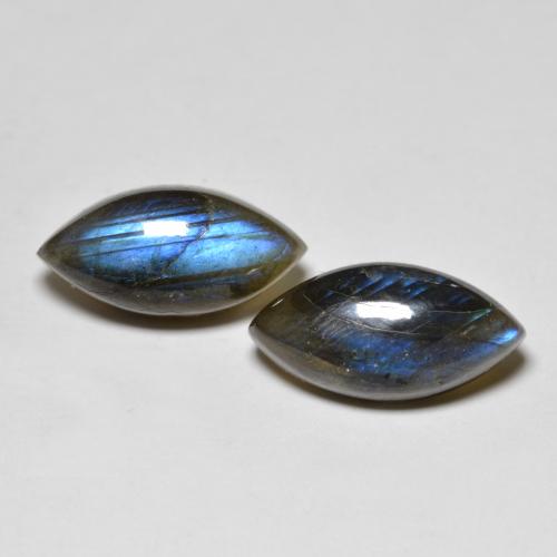 Multicolor Labradorite Gem - 5.3ct Marquise Cabochon (ID: 593584)