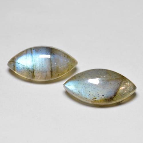 Multicolore Labradorite Gem - 5.1ct Cabochon taglio marquise (ID: 593590)
