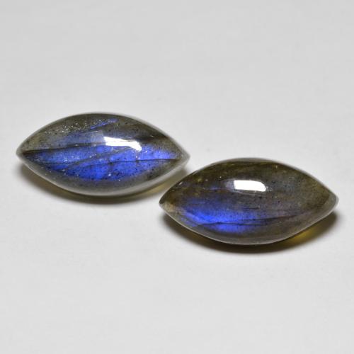 Multicolor Labradorite Gem - 5.4ct Marquise Cabochon (ID: 593591)