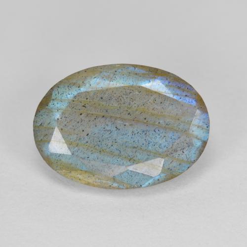 5.30 ct Multicolor Labradorite Stone, Natural Labradorite in Oval Facet Shape for Sale