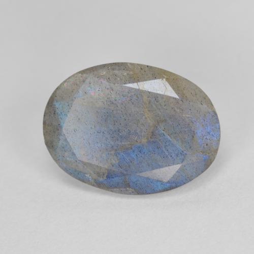 4.45 ct Multicolor Labradorite Stone, Natural Labradorite in Oval Facet Shape for Sale