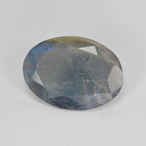 3.84 ct Multicolor Labradorite Stone, Natural Labradorite in Oval Facet Shape for Sale