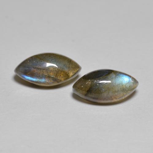 Multicolor Labradorite Gem - 1.5ct Marquise Cabochon (ID: 593755)