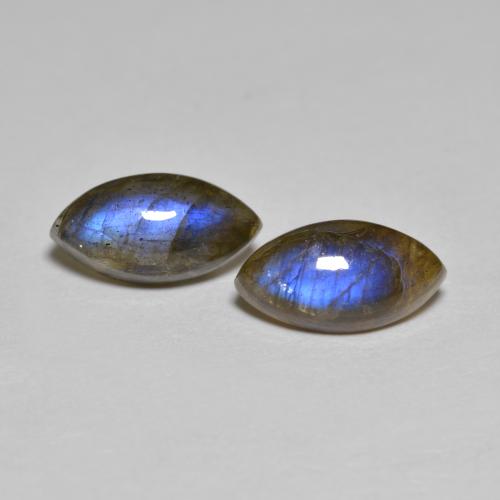 Multicolor Labradorite Gem - 1.4ct Marquise Cabochon (ID: 593758)
