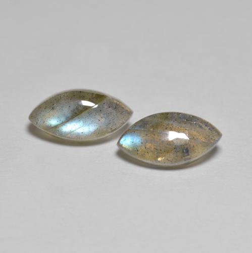 Multicolor Labradorite Gem - 1.4ct Marquise Cabochon (ID: 593760)