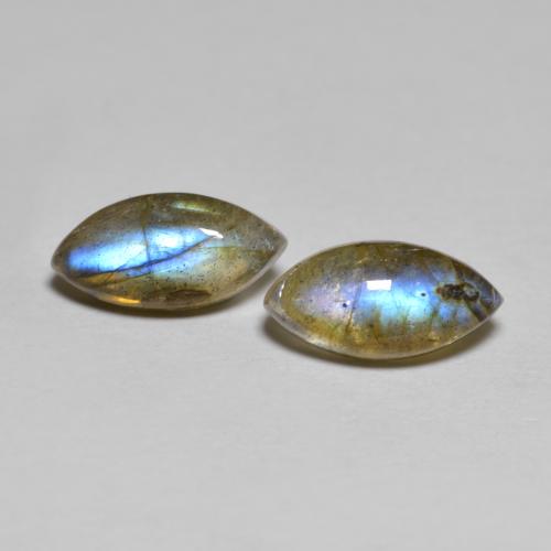 Multicolor Labradorite Gem - 1.4ct Marquise Cabochon (ID: 593762)