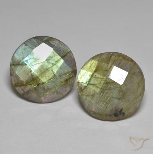 11.65 ct Round Rose Cut Labradorite, 14.1 mm From Madagascar, Photo A
