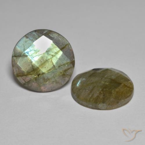 11.65 ctw Multicolor Labradorite Stones, Natural Labradorite in Round Rose-Cut Shape for Sale