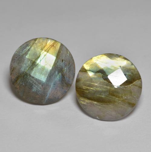 Multicolor Labradorite Gem - 6.3ct Round Rose-Cut (ID: 593768)
