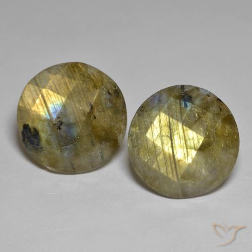 12.07 ct Round Rose Cut Labradorite, 14.2 mm From Madagascar, Photo A