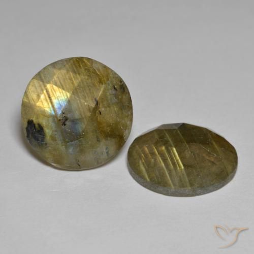 12.07 ctw Multicolor Labradorite Stones, Natural Labradorite in Round Rose-Cut Shape for Sale