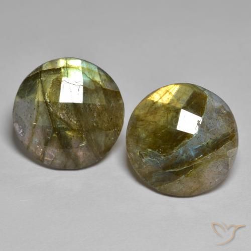 11.56 ct Round Rose Cut Labradorite, 14.1 mm From Madagascar, Photo A