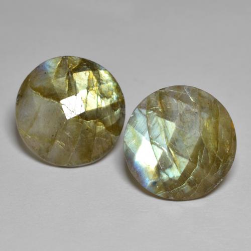 Multicolor Labradorite Gem - 5.8ct Round Rose-Cut (ID: 593774)