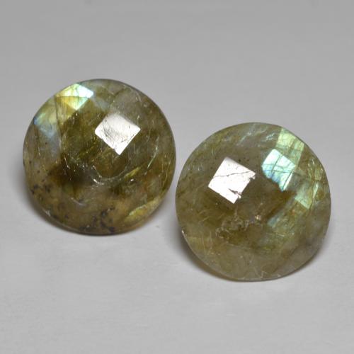 Multicolor Labradorite Gem - 5.9ct Round Rose-Cut (ID: 593775)