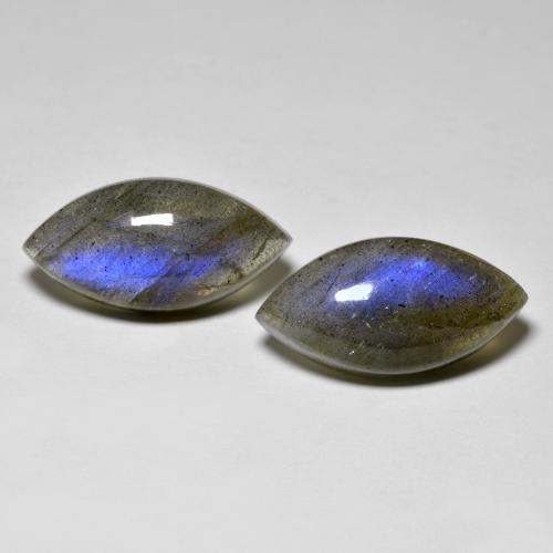 Multicolor Labradorite Gem - 9.8ct Marquise Cabochon (ID: 593897)